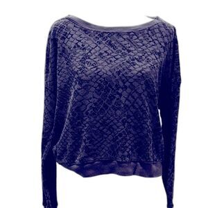 Splendid | Women’s M Medium Gray Snake Print Cropped Thermal